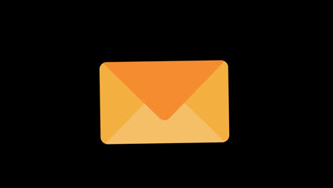 A-yellow-envelope-message-mail-concept-loop-animation-video-with-alpha-channel