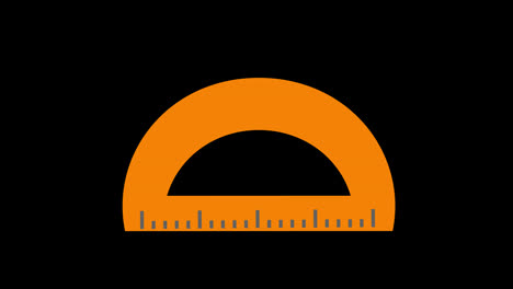 A-yellow-mathematic-Protractor-ruler-with-grey-lines-icon-concept-loop-animation-video-with-alpha-channel