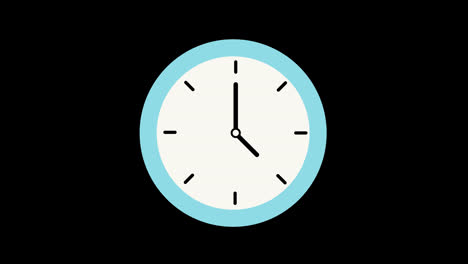 a-blue-and-white-wall-clock-icon-concept-loop-animation-video-with-alpha-channel