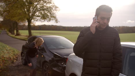 Man-Calling-To-Report-Car-Accident-On-Country-Road