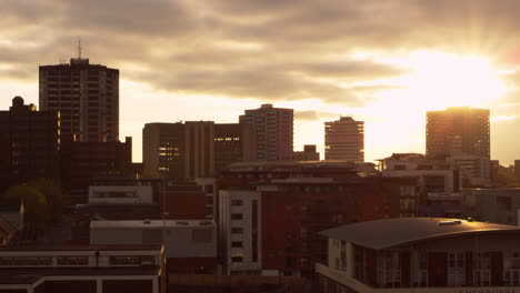Skyline-Von-Birmingham-Bei-Sonnenuntergang