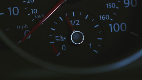 Close-Up-Of-Dial-Showing-Charge-Remaining-In-Electric-Car-Motor