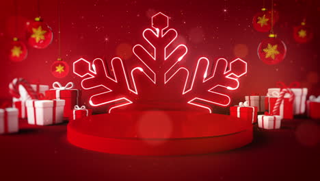 Christmas-Stage-BackgroundChristmas-stage-background-with-snowflake-light-,-christmas-prop-particle-falling-looped-for-show-your-content-on-stage-in-holiday-time.full-hd-resolution