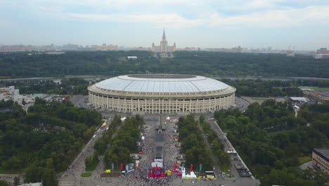 Aerial-view-of-Luzhniki-Stadium-and-Moscow-State-University-in-Russian-capital