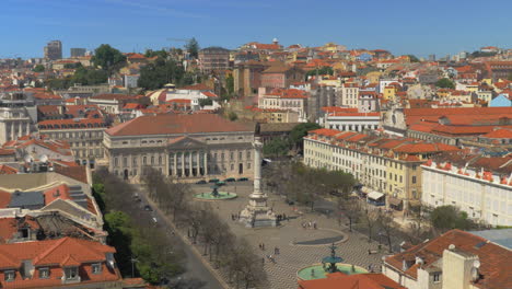 A-top-view-of-a-Rossio-square-on-a-beautiful-sunny-day