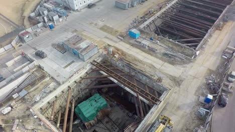 Aerial-shot-of-subway-construction-in-Moscow-Russia