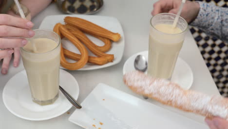 Horchata-with-fartons-and-churros-in-Valencian-cafe-Spain