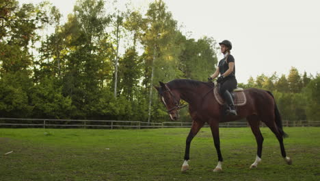 This-is-the-best-view-on-professional-horseback-riding.-Women-is-riding-on-her-horse.
