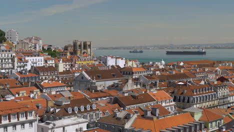 Stadtbild-Mit-Lissabon-Architektur-Und-Fluss-Portugal