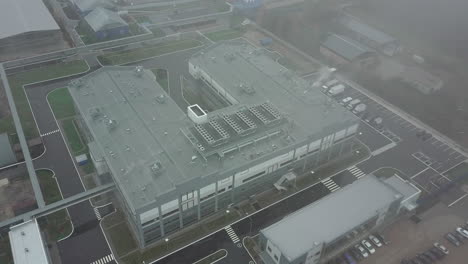 Flying-over-the-factory-building