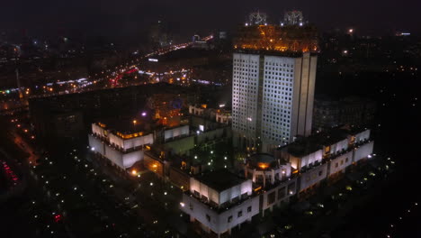 Russian-Academy-of-Sciences-in-Moscow-night-aerial-view