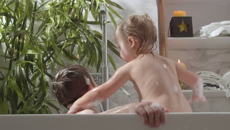 Children-bathing-in-foamy-water