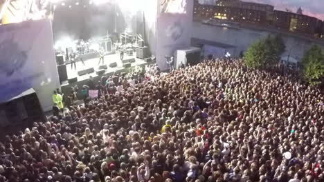 Aerial-shot-of-rock-band-performance-and-fans-crowd