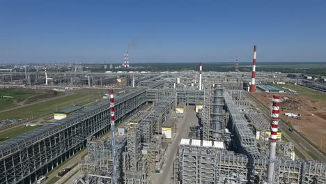 An-aerial-view-of-huge-piping-system-as-a-part-of-a-big-oil-refinery