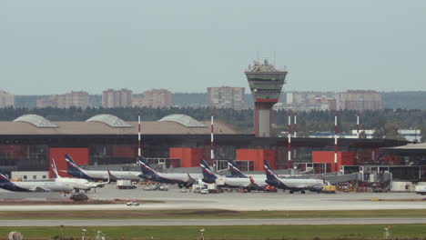 Ocupada-Terminal-B-Del-Aeropuerto-Sheremetyevo-En-Moscú,-Rusia
