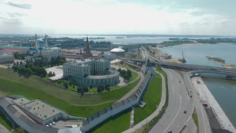 Aerial-Kazan-cityscape-with-ancient-Kremlin-Russia