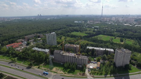 Moskauer-Sommerstadtbild-Luftaufnahme