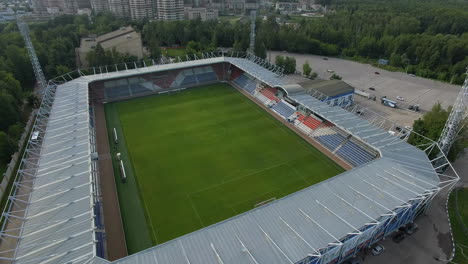Aerial-view-of-football-stadium-in-Russian-town