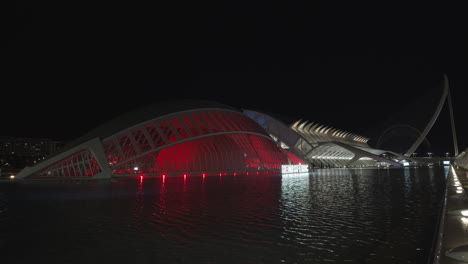 Valencia-Nachtszene-Mit-Der-Stadt-Der-Künste-Und-Wissenschaften