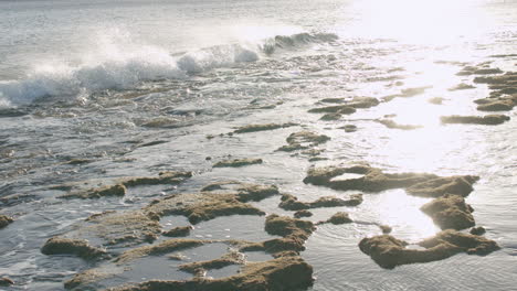 Lanzarote-coastal-scene-with-rocks-and-glistening-water
