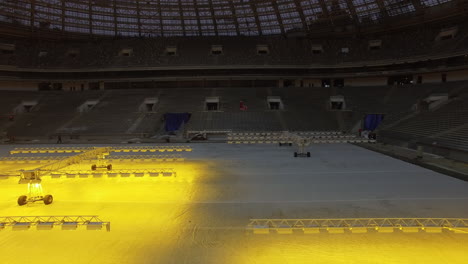Sistema-De-Calefacción-De-Césped-Dentro-Del-Estadio-Luzhniki-En-Moscú,-Rusia