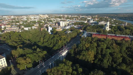 An-aerial-view-of-Kaluga-urbanscape-among-green-trees