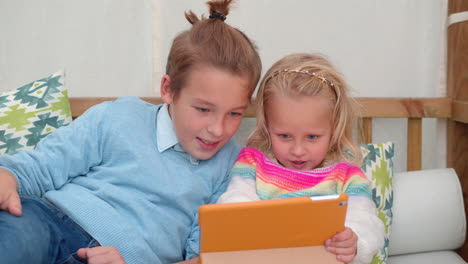 Brother-and-little-sister-play-a-computer-game