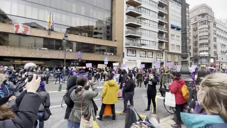 Acto-De-Protesta-Femenina-El-8-De-Marzo-En-Valencia,-España.