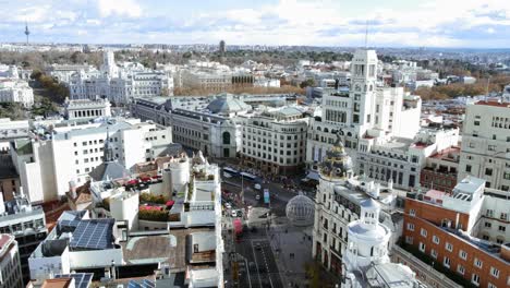 Aerial-cityscape-of-Madrid-with-Alcala-and-Gran-Via-streets-Spain