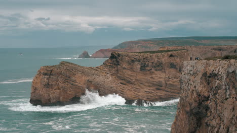 Küstenlandschaft-Mit-Kap-St.-Vincent-Und-Dem-Atlantischen-Ozean-In-Portugal