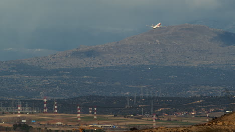 Plane-departing-from-Madrid-Barajas-airport