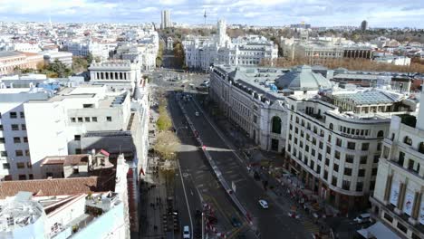 Aerial-view-of-Madrid-with-Calle-de-Alcala-and-Cibeles-Square-Spain