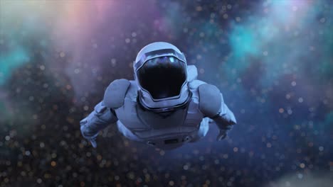 Space-Concept-Astronaut-Flies-Past-Purple-Clouds-Space-The-Clouds-Revolve-Around-the-Astronaut-3D