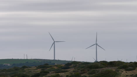 Wind-power-to-get-the-energy-Rotating-turbines-against-the-sky