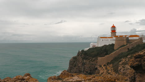 Kap-St.-Vincent-Mit-Einem-Leuchtturm-In-Portugal