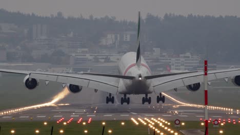 Airbus-A380-800-landing-at-the-airport
