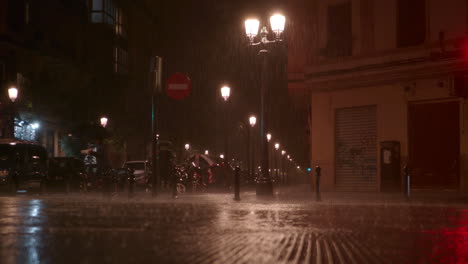 Night-gloomy-city-with-heavy-rain