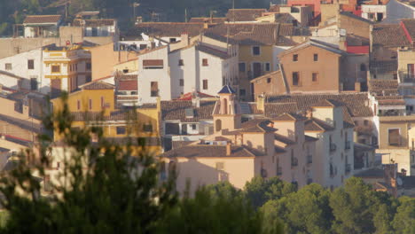 Old-similar-houses-in-sunlight-on-hot-day-Spain