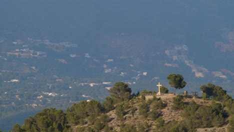 Christian-cross-on-the-mountain-in-La-Nucia-Spain