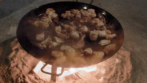 Fallas-Festival-Chicken-Paella-Cooking