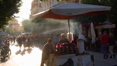 Crowd-on-sunlit-street-market