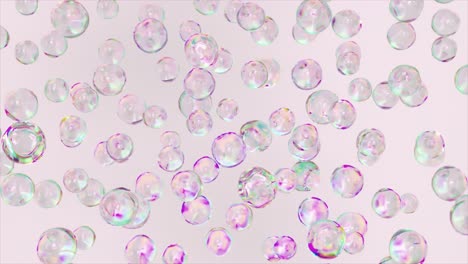 Concepto-Abstracto-Burbujas-De-Arco-Iris-De-Gel-Se-Mueven-Caóticamente-Sobre-Un-Fondo-Claro-Salpicadura-De-Concha-Transparente