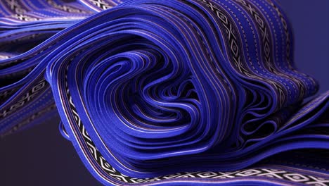 Tiefblaue-Farbtöne-Und-Subtile-Muster-Bilden-Eine-Ruhige-Und-Elegante-3D-Stoffanimation