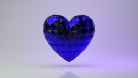 Love-Concept-Beautiful-Closeup-of-Blue-Metal-Heart-on-Blue-Neon-Background-Valentine's-Day-3D