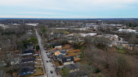 Aerial-view-of-Atlanta-Georgia-intown-neighborhood,-Georgia,-USA