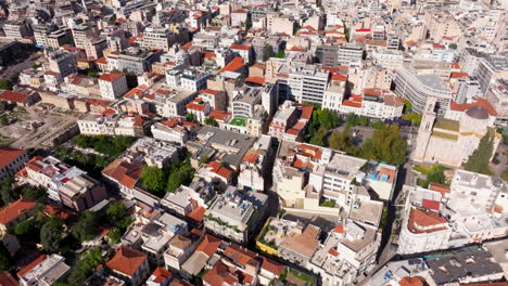 Overhead-aerial-shot-of-central-Athens-old-town