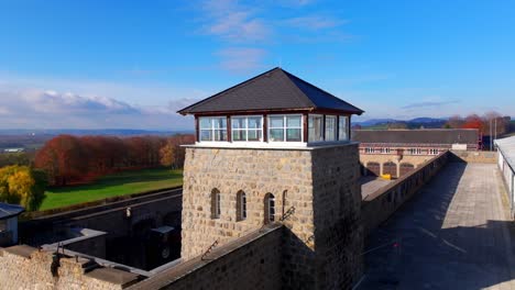 Guard-Tower-Of-Mauthausen-Concentration-Camp-In-Mauthausen,-Upper-Austria