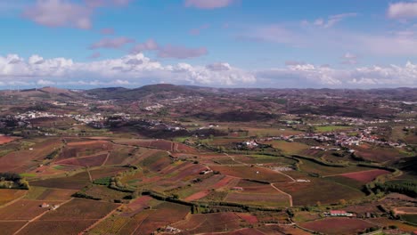 Aerial-panoramic-view-of-rural-area-in-Torres-Vedras,-Portugal