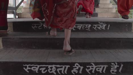 Slow-motion-footage,-females-in-traditional-dress,-symbolic-message
