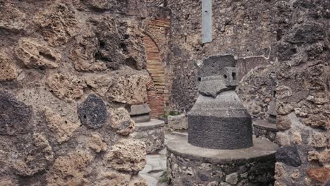 Ancient-Pompeii-grain-mills,-Italy